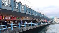 Fishing on the Galata Bridge in Istanbul 